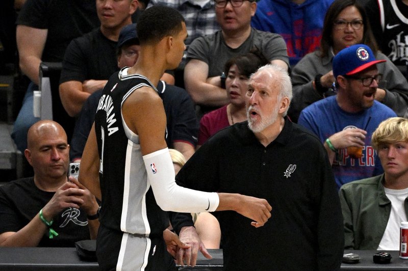 Gregg Popovich coached the San Antonio Spurs for the first five games of 2024-25. File Photo by Jon SooHoo/UPI