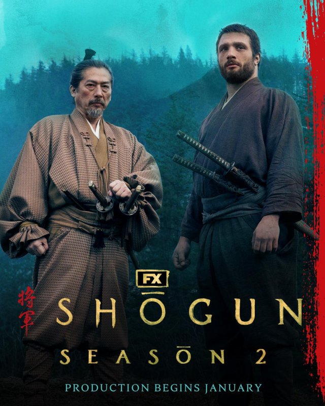 Hiroyuki Sanada (L) and Cosmo Jarvis will return to star in "Shogun" Season 2. Photo courtesy of FX
